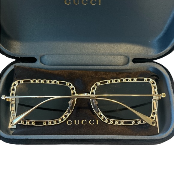 NEW! Gucci Gold Square Sunglasses - Picture 7 of 9
